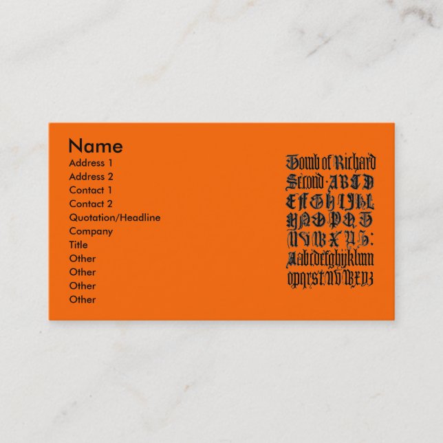 Gothic Letters Business Card (Front)