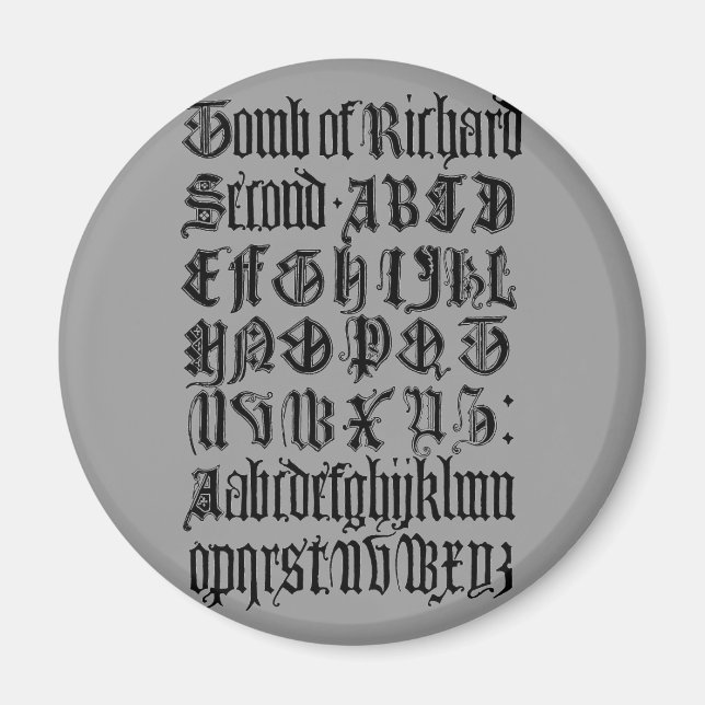 Gothic Letters Magnet (Front)