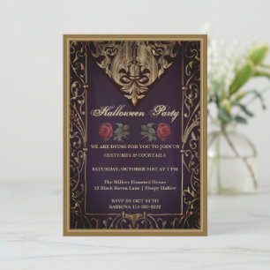 Gothic Library Halloween Party Invitation