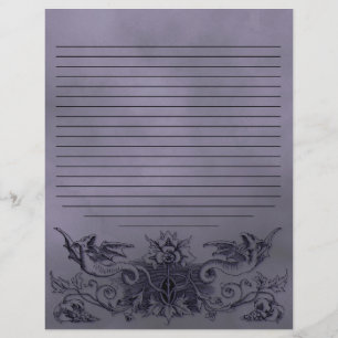 Gothic Light Purple Dragon Alchemy Spell Page