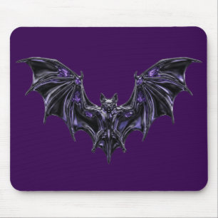 Gothic Liquid Metal Bat Purple Crystal Vampire Mou Mouse Mat