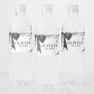 Gothic Little Boo Baby Shower  Water Bottle Label