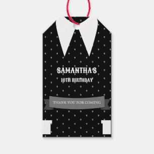 Gothic Little girl in black dress Birthday Gift Tags