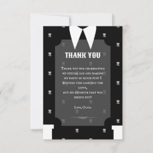 Gothic Little girl in black dress Birthday Thank You Card