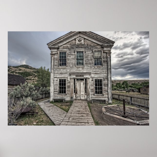 GOTHIC LODGE and SCHOOL - BANNACK MONTANA Poster (Front)
