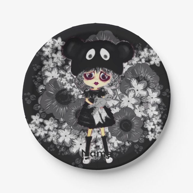 Gothic Lolita Child - why so sad PinkyP Paper Plate (Front)