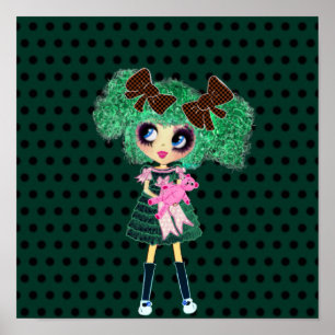 Gothic Lolita girl emerald girly gifts Poster