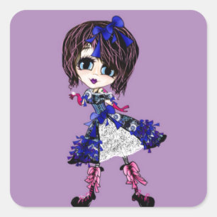 Gothic Lolita Saphire blue girly gifts Square Sticker