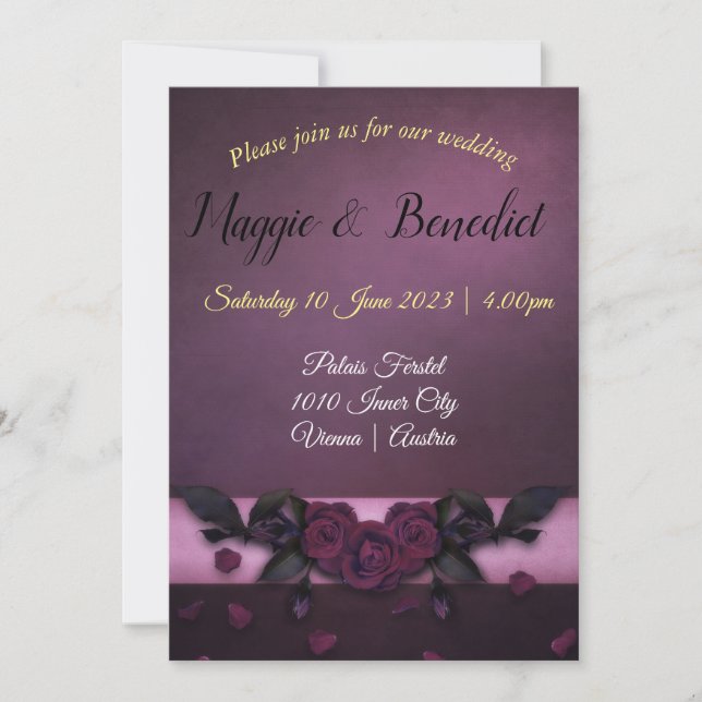 Gothic look wedding invitation. Customizable. Invitation (Front)