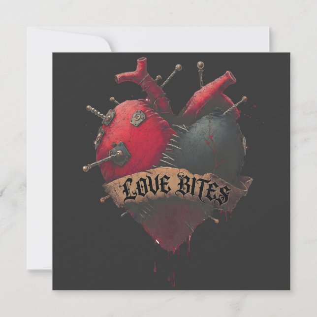 Gothic "Love Bites" Anatomical Heart Illustration (Front)