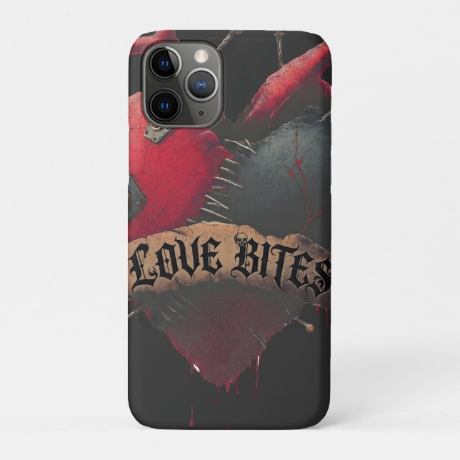 Gothic "Love Bites" Anatomical Heart Illustration Case-Mate iPhone Case (Back)