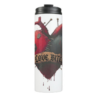 Gothic "Love Bites" Anatomical Heart Illustration Thermal Tumbler