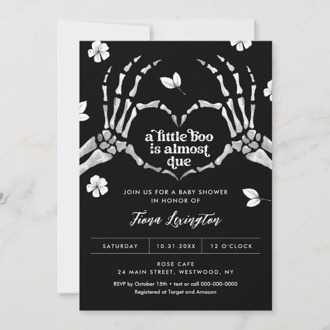 Gothic Love Halloween Baby Shower Invitation (Front)