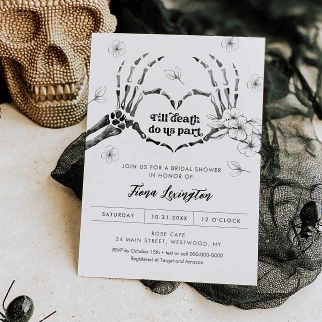 Gothic Love Halloween Bridal Shower Invitation (Creator Uploaded)