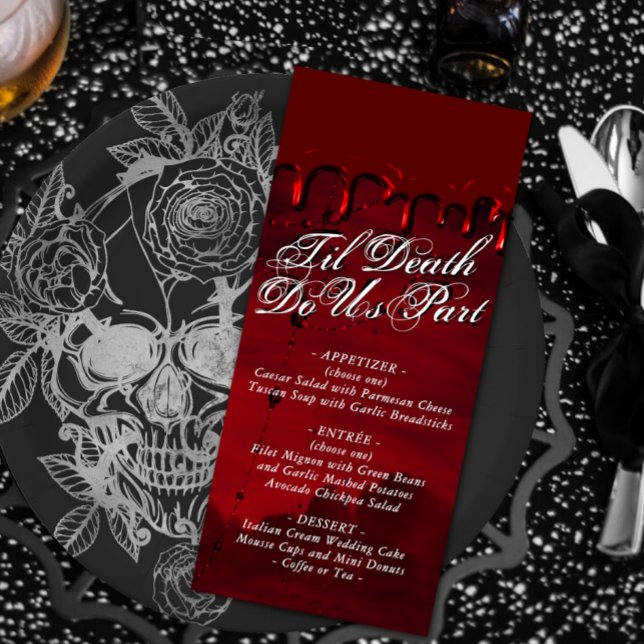 Gothic Luxe | Black and Blood Red Drip Menu (Creator Uploaded)
