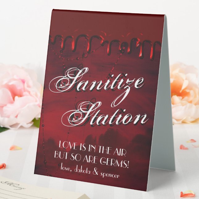 Gothic Luxe | Black and Blood Red Sanitise Station (In SItu (Wedding))