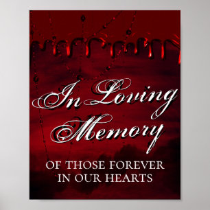 Gothic Luxe   Black and Dark Red In Loving Memory Poster