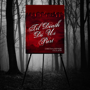 Gothic Luxe Black and Red Bloody Drip Welcome Poster