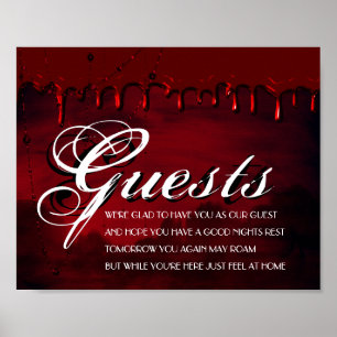 Gothic Luxe   Black and Red Our of Town Guests Poster