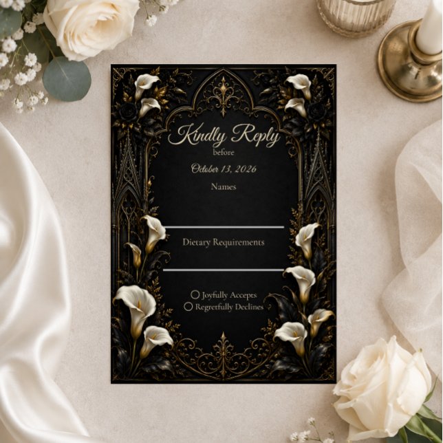 Gothic Luxury Wedding RSVP Card (Creator Uploaded)