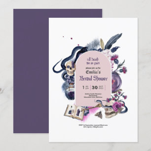 Gothic Magic Halloween Witch Bridal Shower Invitat Invitation