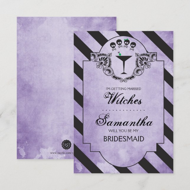 Gothic Maid of Honour Proposal Invite ~ Funny (Front/Back)