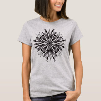 Gothic Mandala Leaves And Snakes T-Shirt