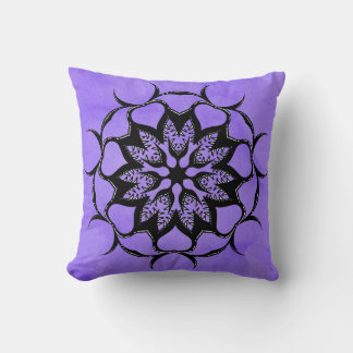 Gothic Mandala Teeth And Monsters Black Purple Cushion