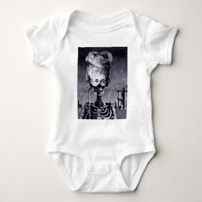 Gothic Masked Halloween Skeleton Baby Bodysuit (Front)