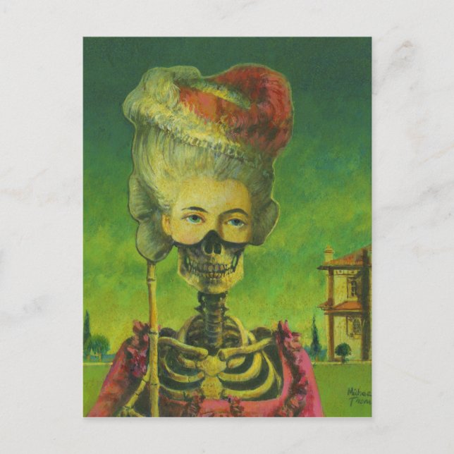 Gothic Masked Skeleton Postcard (Front)