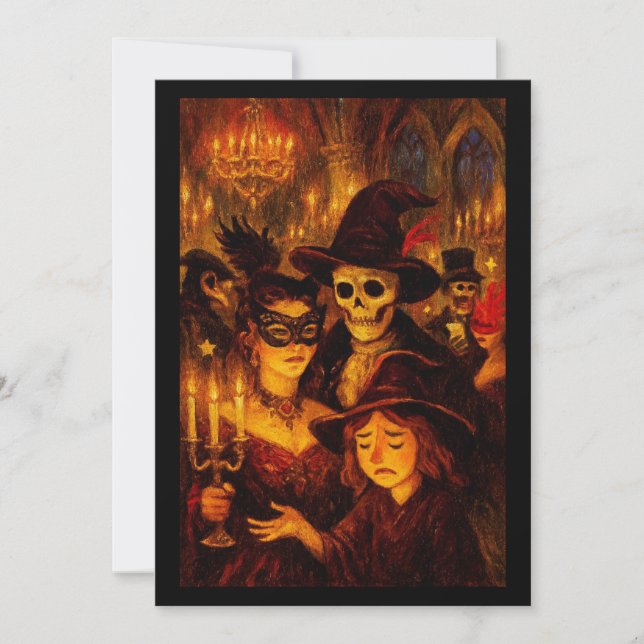 Gothic Masquerade Halloween Party Invitation (Front)