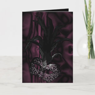 Gothic Masquerade Invitation - Wine Colour