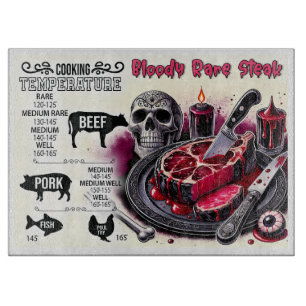 Gothic Meat Temperature Guide Cutting Board
