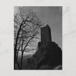 Gothic Mediaeval Castle Silhouette Photo Postcard