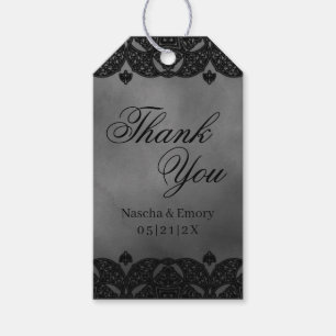 Gothic Mediaeval Dark Ornate Lace Wedding Thank Yo Gift Tags