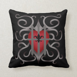Gothic mediaeval heart romantic Valentines day Cushion