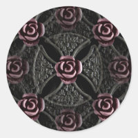 Gothic mediaeval iron cross with rose