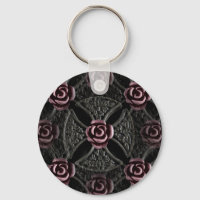 Gothic mediaeval iron cross with rose