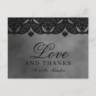 Gothic Mediaeval Ornate Lace Wedding Thank You Postcard