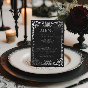 Gothic Mediaeval Silver Ivy Wedding Menu