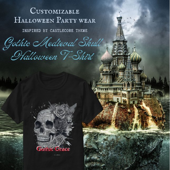 Gothic Mediaeval Skull Halloween T-Shirt (Creator Uploaded)