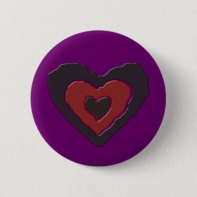 Gothic Melting Love Heart Button (Front)