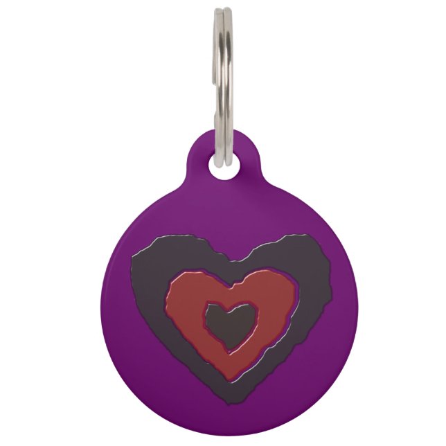 Gothic Melting Love Heart Custom Dog Tag (Front)