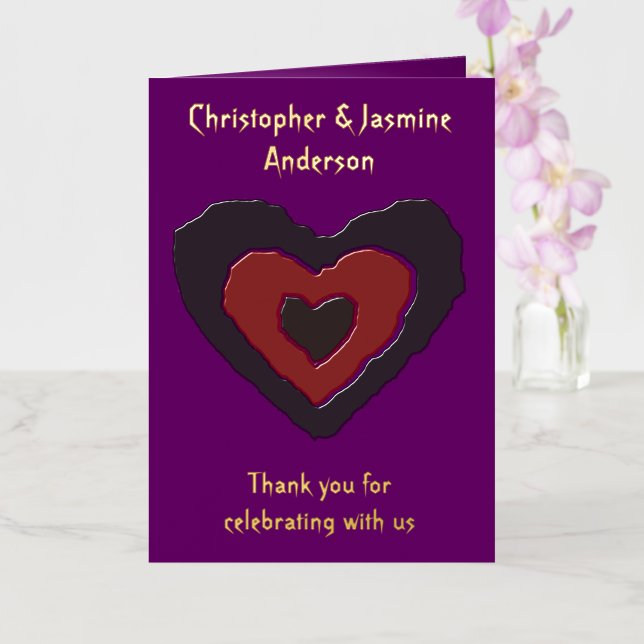 Gothic Melting Love Heart Custom Foil Greeting Card (Orchid)