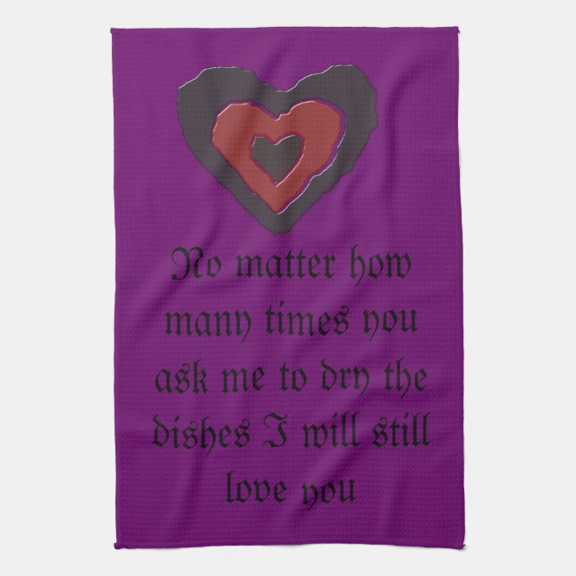 Gothic Melting Love Heart Custom Kitchen Towel (Vertical)