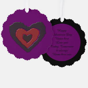 Gothic Melting Love Heart Custom Tree Decoration Card