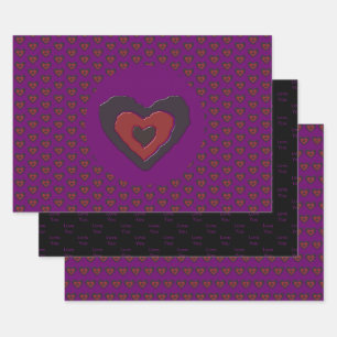 Gothic Melting Love Heart Custom Wrapping Paper Sheet