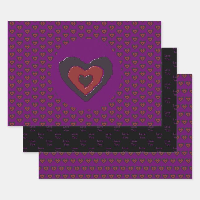Gothic Melting Love Heart Custom Wrapping Paper Sheet (Set)