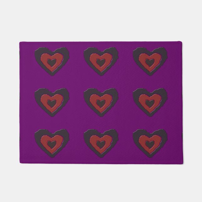 Gothic Melting Love Heart Door Mat (Front)