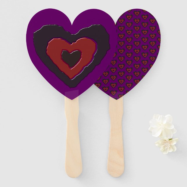 Gothic Melting Love Heart Hand Fan (Front and Back)